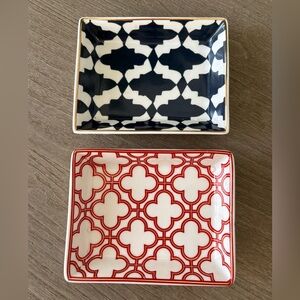 J.Crew Blue and White Jewelry Dish lot of 2